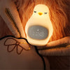 Cute LED Penguin Night Light, Alarm Clock, Silicone Bedside Lamp with Clock, Rechargeable Sleeping Lamp for Girls and Boy Room