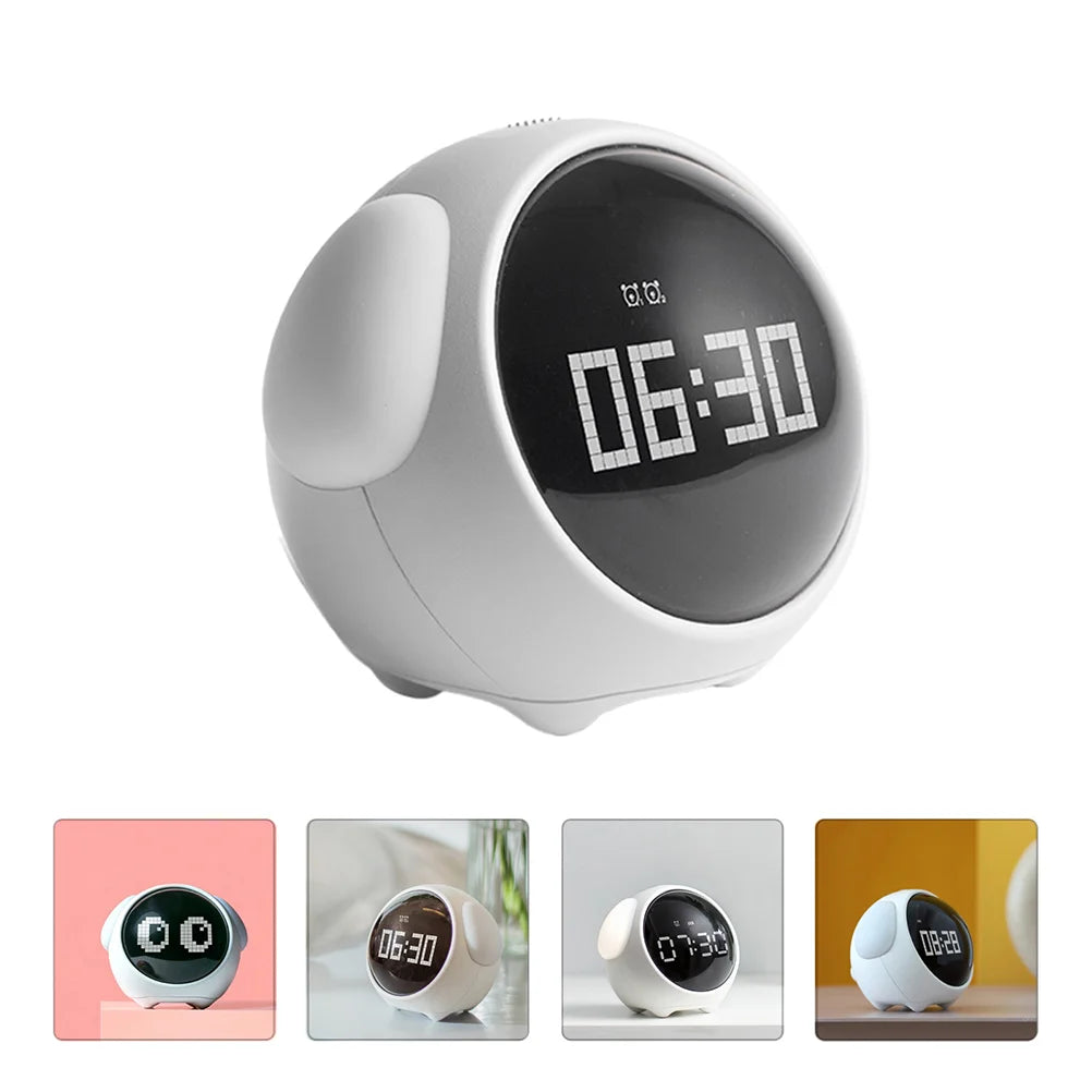 Pixel Alarm Clock Digital Clocks Lovely Kids Sleep Expression PC LED Student