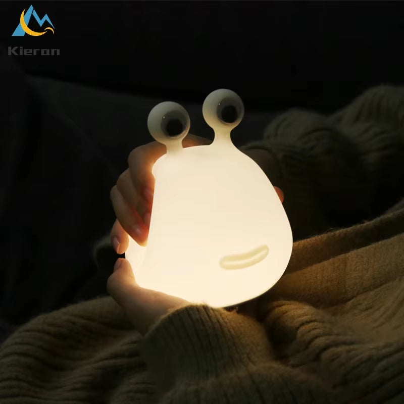 Cartoon Slug LED Night Light Bedroom Sleeping Eye Protection Silicone Bedside Floor Lamps Baby Feeding Tablelamp Room Decor Toys